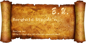 Berghold Ulpián névjegykártya
